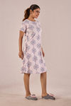 Sweet Moon Knit Cotton Mid Length Nightdress - Blush Pink — thumbnail 3